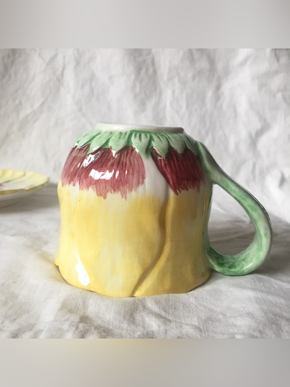 🌼 NWT Vintage Flower Tea Cup Saucer Yellow Eaton PALM TREE CO fairycore - Picture 6 of 12